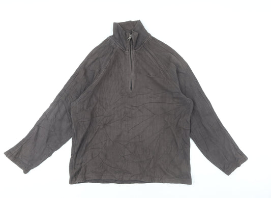 Mens UK Size M Ben Sherman Brown Half Zip Jumper