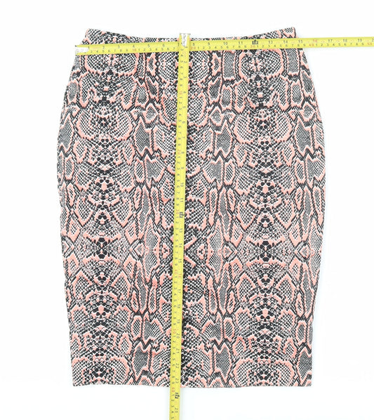 Marks and Spencer Women’s Orange Snake Print Pencil Skirt Size 10