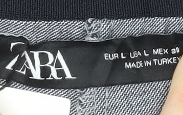 Womens UK Size L Zara Regular Fit CasualWorkwear Grey Trousers