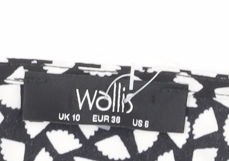 Additional view of Wallis Women’s Black Geometric Short A-Line Dress, size UK 10