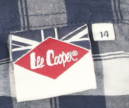 Additional view of Lee Cooper Men's Blue Check Long Sleeve Button-Up Shirt, size 14