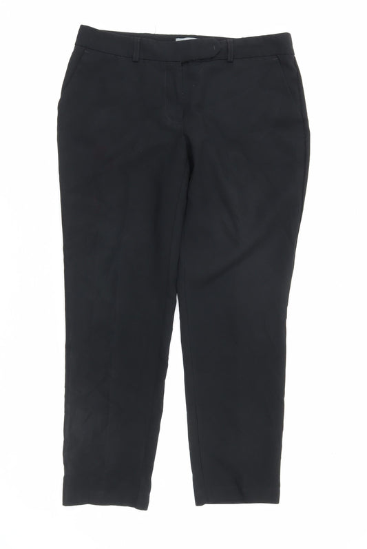 Womens UK Size 10 Dorothy Perkins Regular Fit BusinessWorkwearCasual Black Trous