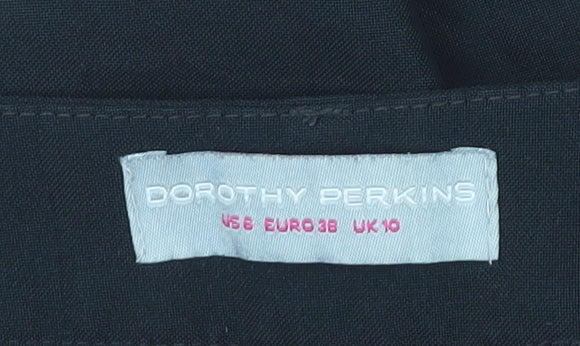 Womens UK Size 10 Dorothy Perkins Regular Fit BusinessWorkwearCasual Black Trous