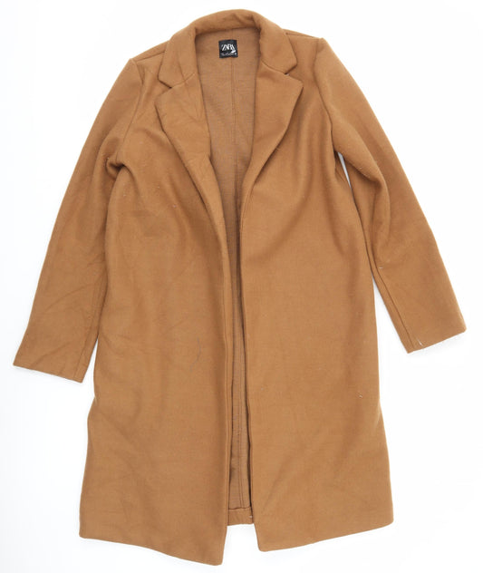 Womens UK Size S Zara Brown Overcoat