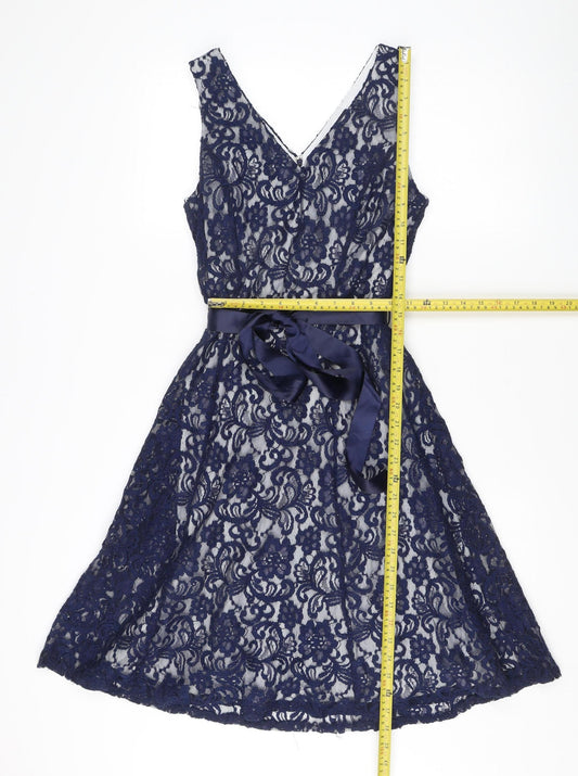 Quiz Women’s Blue Lace A-Line Knee Length Dress Size 10