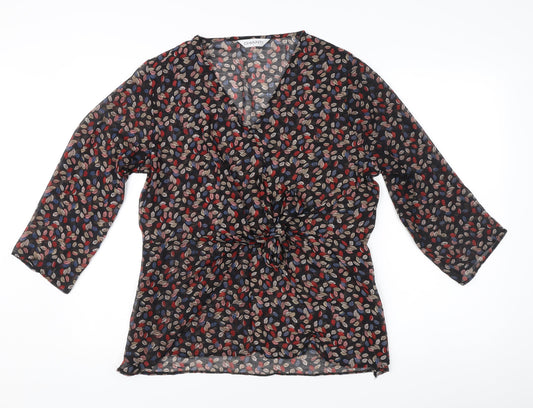 Womens UK Size 18 Chianti Multicoloured Wrap Blouse