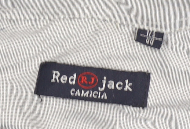 Red Jack Men's Blue Geometric Long Sleeve Cotton Dress Shirt M