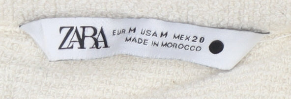 Womens UK Size 12 Zara Ivory Henley Jumper