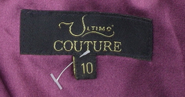 Ultimo Couture Women’s Purple Size 10 Sheath Strapless Beaded Dress