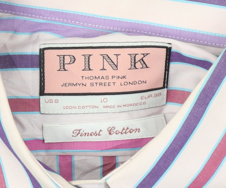 Thomas Pink Women’s Multicoloured Striped Cotton French Cuff Shirt S