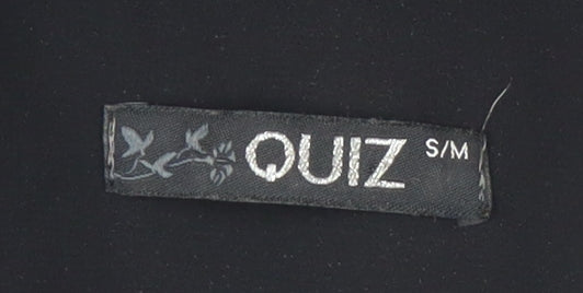 Quiz Womens Black Chiffon Ruffle Camisole Top S Party