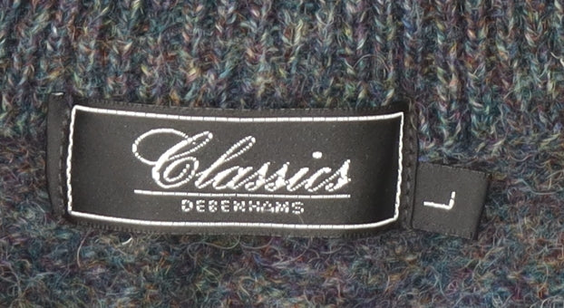 Debenhams Mens Blue Wool Crew Neck Pullover Jumper Size L