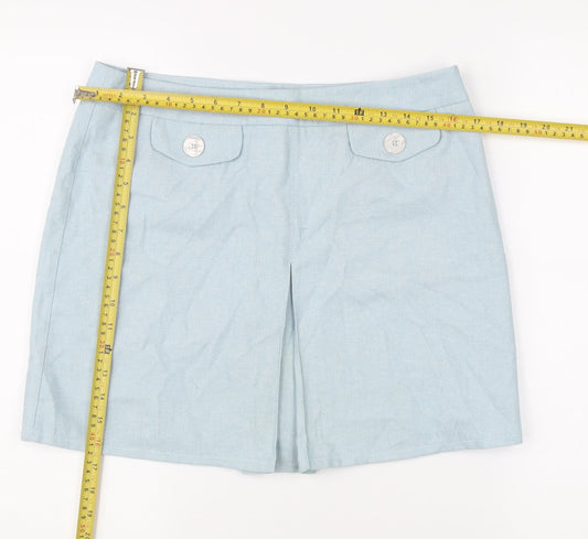 Debenhams Women’s Blue Short Straight Skirt Size 12 Summer Casual