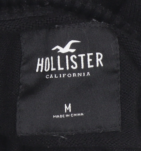 Hollister Men's Black M Half Zip Mock Neck Jumper Knitwear Casual