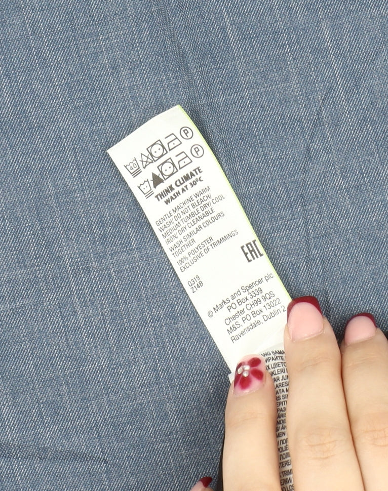 Marks and Spencer Men's Blue Regular Fit Dress Trousers 30W 31L