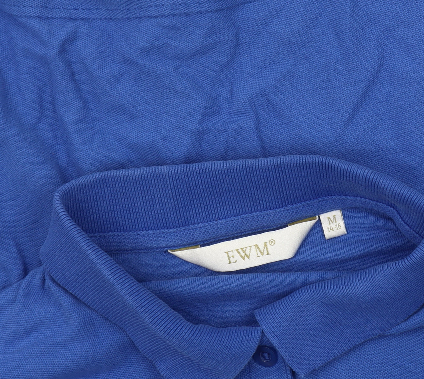 Womens UK Size L EWM Blue Basic Polo