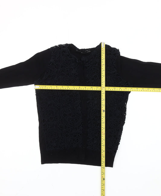 Womens UK Size 12 Mango Black Cardigan Jumper