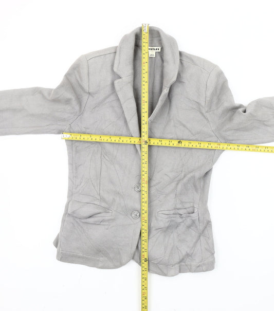 Whistles Women Grey UK 8 Slim Fit Tailored Knit Blazer