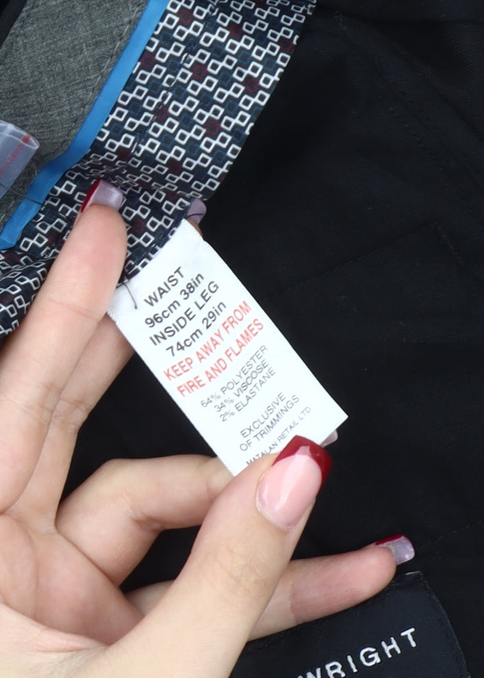 Taylor & Wright Men's Black 38S Slim Fit Dress Trousers