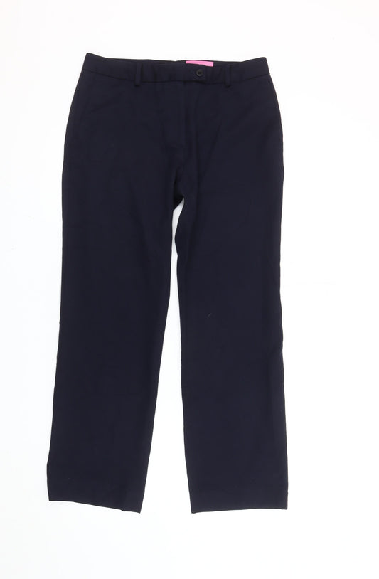 Womens UK Size 12 Brook Taverner Regular Fit Dress Pants Blue Trousers