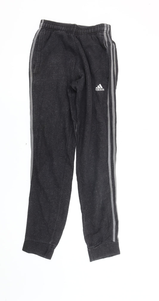 Mens UK Size XS adidas-activewear Regular Fit Track Pants Black Trousers