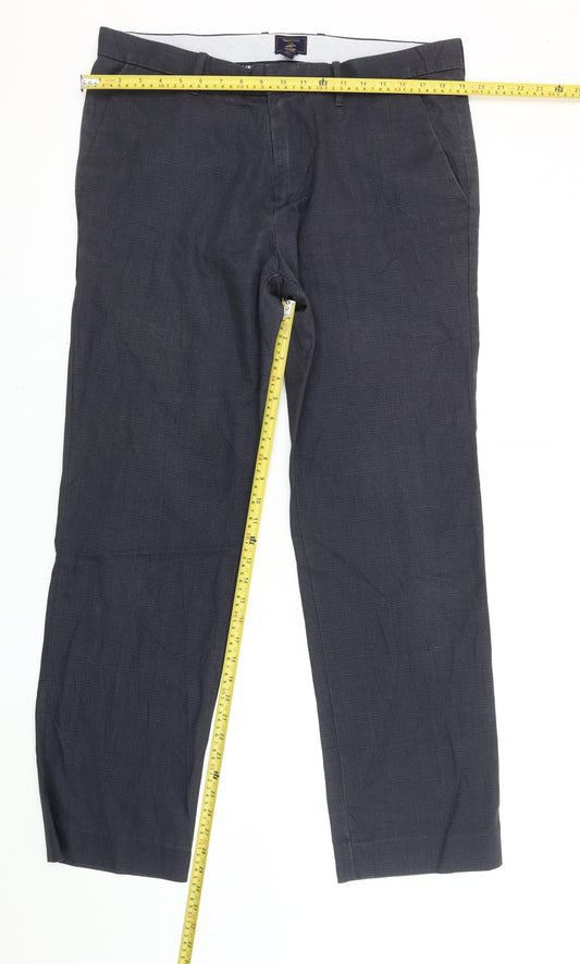 Gap Men's Blue Khakis Tailored Straight Fit Trousers 36W 32L