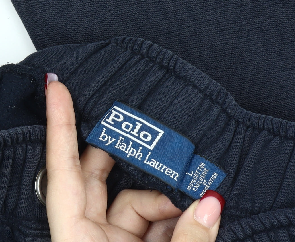 Polo Ralph Lauren Men’s Blue Cotton Fleece Jogger Trousers L