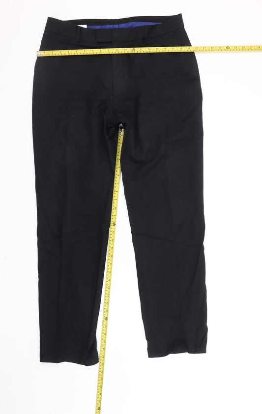 Performance Trousers Men’s Black Regular Fit Dress Trousers 38W Straight Leg Business Formal