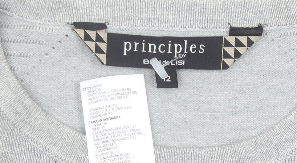 Womens UK Size 12 Principles Grey Pullover Jumper