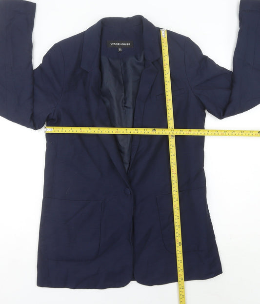 Warehouse Women’s Blue UK 10 Single Breasted Notch Lapel Blazer
