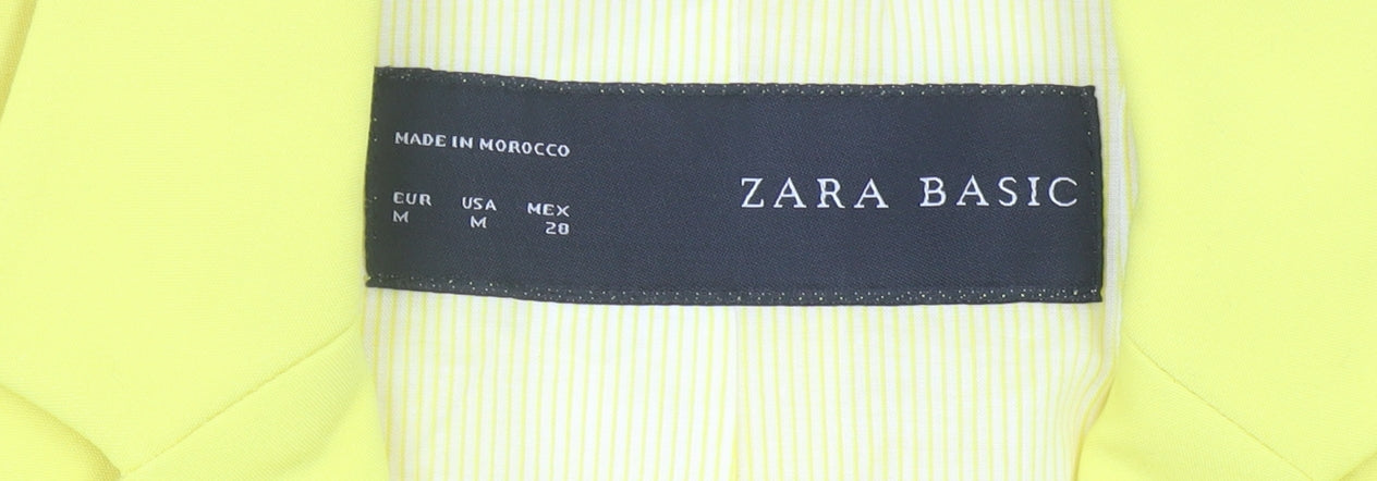 Zara Basic Women's Yellow Size 12 Regular Fit Notch Lapel Blazer