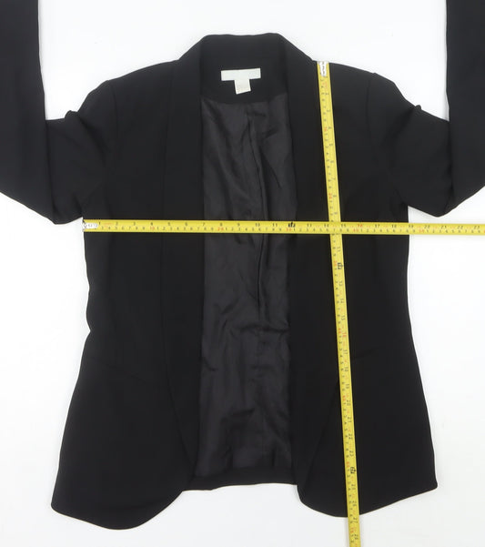 H&M Women's Black Size 10 Shawl Collar Blazer Jacket