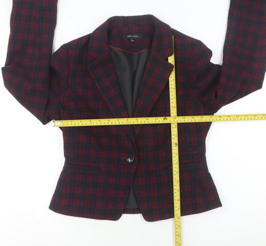 New Look Women's Multicoloured Check Blazer Size 10 Single-Breasted