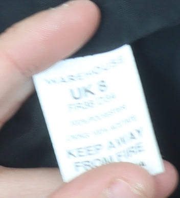 Warehouse Women's Black Slim Fit Shawl Lapel Blazer Jacket UK S