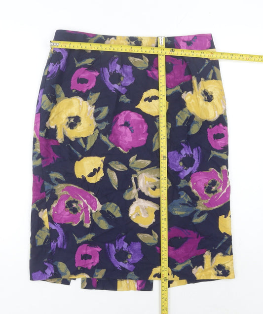Laura Ashley Women’s Multicoloured Floral Pencil Skirt UK 12 Knee Length