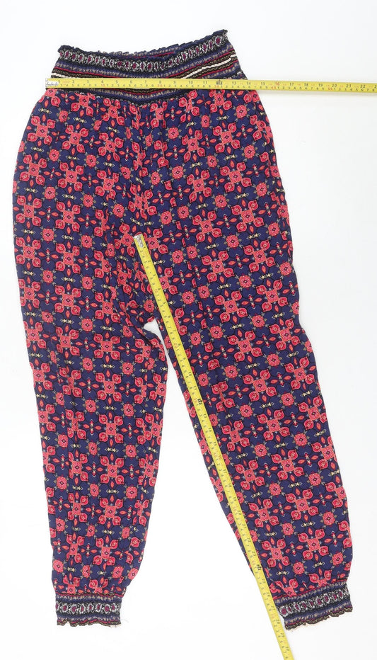 New Look Women’s Multicoloured Floral Harem Trousers Size 10 Viscose