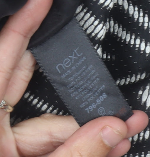 Next Women’s Black Animal Print Shift Dress Size 12 Sleeveless Short