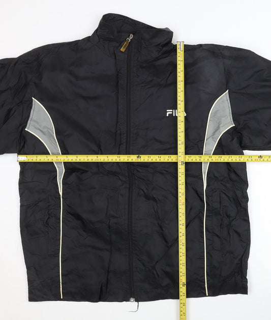 FILA Men's Black M Track Jacket Lightweight Full Zip Sportswear