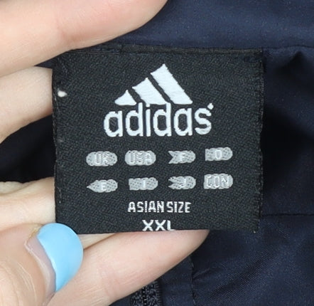 Adidas Men's Blue XL Track Jacket Full Zip Sports Activewear