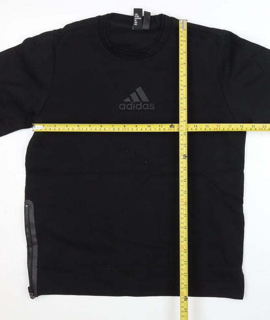 Adidas Men's Black M Pullover Sweatshirt with Side Zip