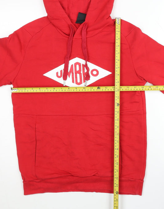 Umbro Men’s Red Pullover Hoodie XS Regular Fit Sports Jersey
