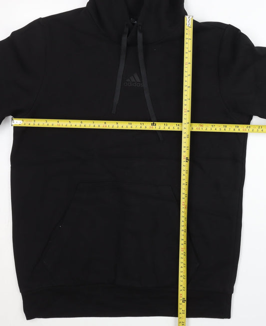 Adidas Men's Black Pullover Hoodie M Logo Graphic Sportswear