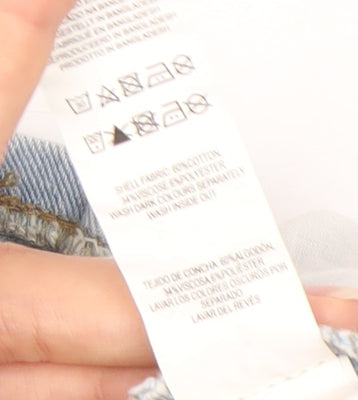 Denim Co. Women’s Blue Size 10 High-Rise Paperbag Belted Jeans