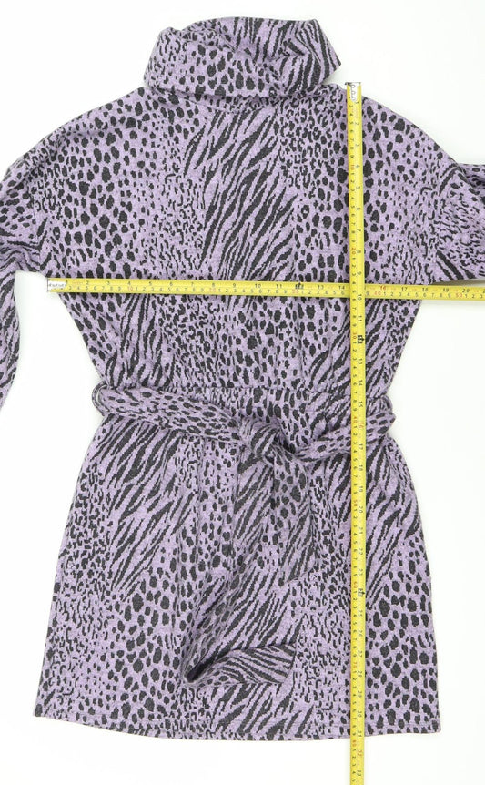 River Island Women’s Purple Animal Print Wrap Dress Size 8