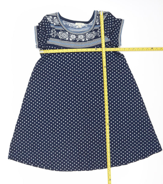 Max Studio Women’s Blue Polka Dot A-Line Dress Size S Knee Length