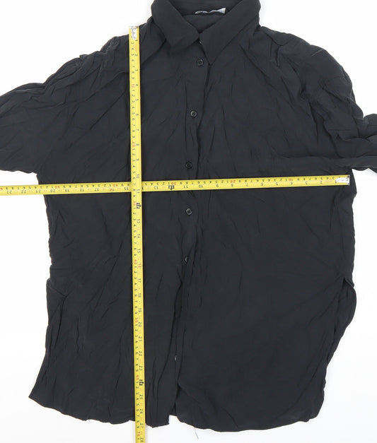 Zara Men’s Black Long Sleeve Modal Dress Shirt S Formal