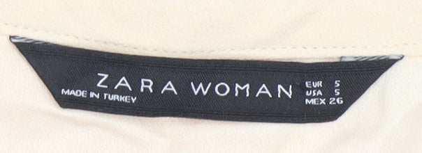 Zara Woman Beige Scoop Neck Sleeveless Tank Top Size S