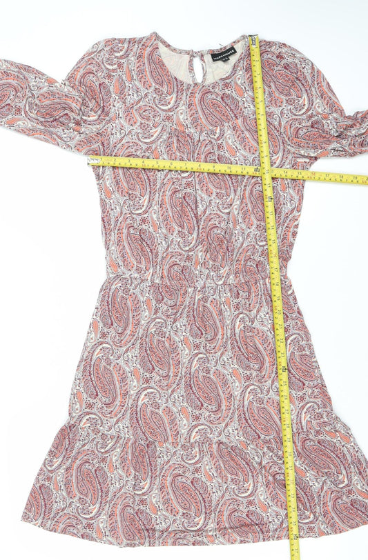 Warehouse Women’s Multicoloured Paisley A-Line Dress Size 10