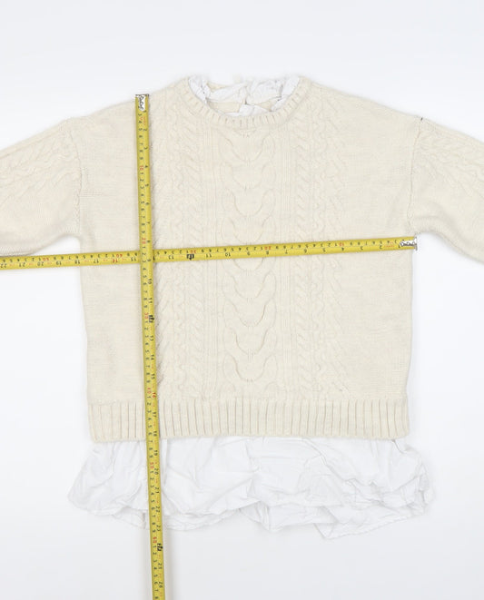 Womens UK Size 8 River Island Ivory Pullover Jumper