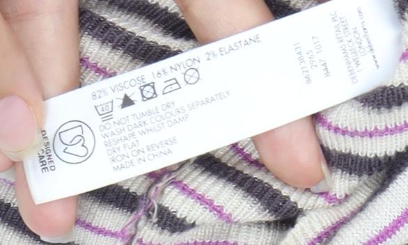 Jasper Conran Women's Multicoloured Striped Size 12 Wrap Knit T-Shirt